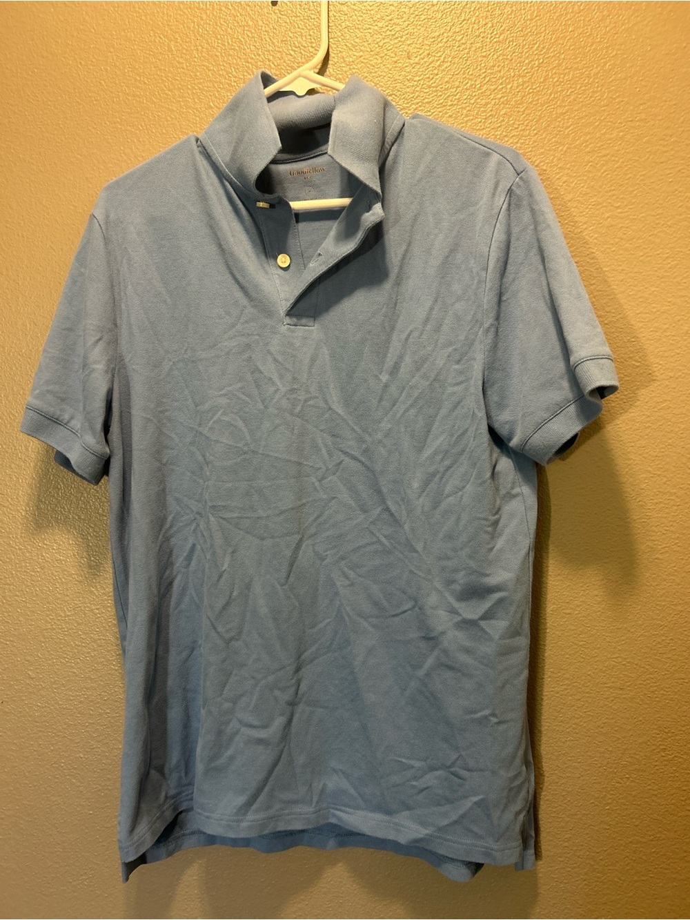 Goodfellow Co Every Wear Short Sleeve Polo Shirt Light Blue Men's Size Medium M